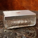 CASETA DIN CRISTAL CU CAPAC DIN ARGINT 925- ATELIER ITALIAN ANII 50