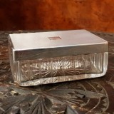 CASETA DIN CRISTAL CU CAPAC DIN ARGINT 925- ATELIER ITALIAN ANII 50