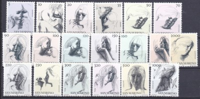 DB1 Pictura San Marino Caractere Atitudini Calitati Umane 19 v. MNH foto