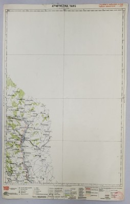 HARTA ZONEI REZINA TARG , LITOGRAFIE de M.D. MOLDOVEANU , 1936 foto