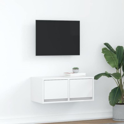 Gossi comoda tv, alb, 60x31x25,5 cm, lemn prelucrat foto