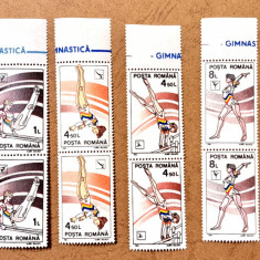 TIMBRE ROMANIA MNH LP1254/1991 -GIMNASTICA -Serie în pereche