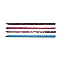 Creion Grafit DACO Cristal, Mina HB, Corp de Lemn Negru cu Capat Decorativ, Creioane Desen HB, Creioane Grafit HB DACO, Creioane Lemn Negru HB, Creioa foto