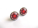 cercei sticla cu mandala 33459