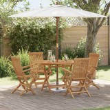vidaXL Set de masă pentru grădină 5 pcs Maro Lemn masiv de tec