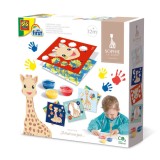 Cumpara ieftin Set acuarele pentru degete cu planse Girafa Sophie, SES Creative