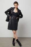 Answear Lab rochie de piele culoarea negru, mini, drept