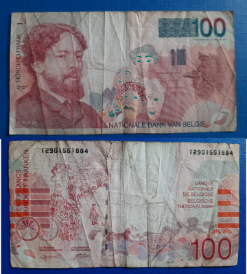 bancnotă _ Belgia _ 100 franci ( francs ) _ ND ( 1995 - 2001 ) foto