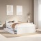 Gossi cadru pat fara saltea/cu tablie, alb, 150x200cm, lemn masiv pin