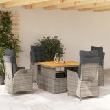 Gossi set mobilier de gradina cu perne, 5 piese, gri, poliratan