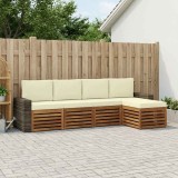 vidaXL Set de canapele de exterior cu pernă 5 pcs Natural și Crem 3384246