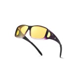Ochelari de condus pe timp de noapte cu polarizare pentru femei, ramă galbenă wrap &ndash; o singură mărime