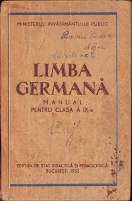 HST C3205 Limba germană Manual pentru clasa a IX-a 1952 foto