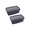 Set 2 Caserola din plastic cu capac, COD-2601554, 2 x 400 ml, 165 x 95 x 45 mm