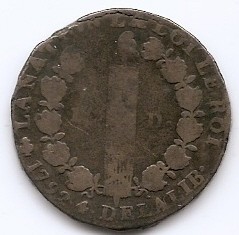 Franta 12 deniers 1792 A - Louis XVI, Bronz, 28,5 mm KM-600.1 (1) foto