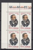 ROMANIA 1970 LP 734 - 150 ANI DE LA NASTEREA LUI ENGELS BLOC 4 TIMBRE MNH