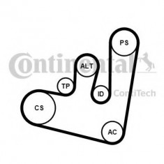 Set curea transmisie cu caneluri VW GOLF IV Variant (1J5) (1999 - 2006) CONTITECH 6PK1660K1 foto