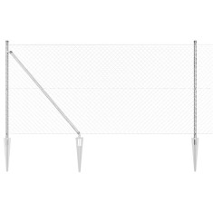 vidaXL &Icirc;mprejmuire din plasă cu st&acirc;lpi Argintiu 1.2 x 10 m Oțel 3351206