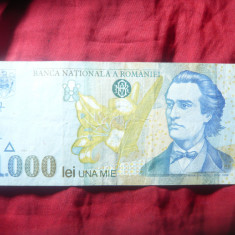 Bancnota 1000 lei 1998 M.Eminescu , cal.mediocru