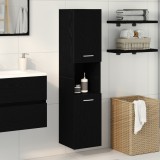 Dulap de baie vidaXL Negru stejar 30x30x130 cm Lemn &icirc;ndelungat