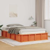 Cumpara ieftin Cadru de pat Maroniu cerat 135 x 190 cm Lemn de pin masiv