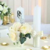 Set 2 Lumanari pentru Nunta cu Flori si Fundita - LN43