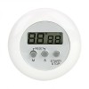 Mini timer, cronometru de bucatarie cu clema de agatat si magnet, diametru 6.5 cm - Alb