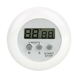 Cumpara ieftin Mini timer, cronometru de bucatarie cu clema de agatat si magnet, diametru 6.5 cm - Alb