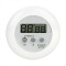 Mini timer, cronometru de bucatarie cu clema de agatat si magnet, diametru 6.5 cm - Alb