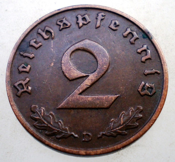 2.965 GERMANIA 2 REICHSPFENNIG 1937 D