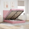 VidaXL Cadru de pat otoman cu saltele Roz 140x200cm catifea 3314329