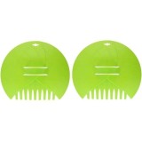 Colector manual de frunze, 2 buc, din plastic, dimensiuni 36 X 31 cm, cu maner integrat, verde