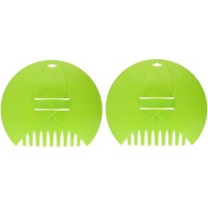 Colector manual de frunze, 2 buc, din plastic, dimensiuni 36 X 31 cm, cu maner integrat, verde