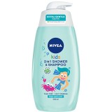Cumpara ieftin Gel de dus si Sampon Nivea Kids, Mar, 500 ml