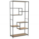 Cumpara ieftin Bibliotecă, 90,5x35x180 cm, lemn masiv de brad și oțel