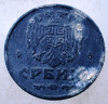 1.358 SERBIA WWII OCUPATIE GERMANA 1 DINAR 1942, Europa, Zinc