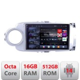 Navigatie Toyota Yaris 2010-2018 Edotec Kit-YARIS10 8 core QLED 2K 16+512 360 Android Waze USB Navigatie Internet Youtube Radio Edotec CarStore Techno