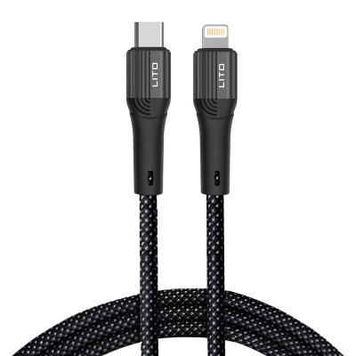 Cablu date Fast Charging Type-C la Lightning Lito, 60W, 1m, LD14 foto