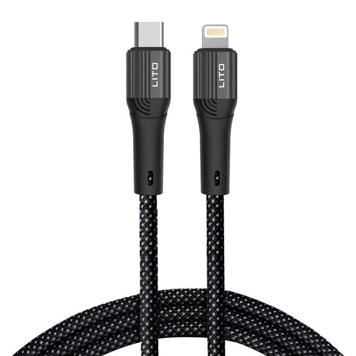 Cablu date Fast Charging Type-C la Lightning Lito, 60W, 1m, LD14
