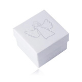 Cutie cadou pentru un pandantiv sau cercei - culoare albă, motivul unui &icirc;nger