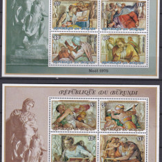 DB1 Pictura Burundi Michelangelo 500 Ani 2 MS MNH