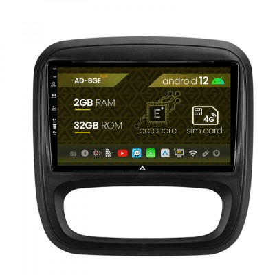 Navigatie Opel Vivaro Renault Trafic Fiat Talento (2014-2017), Android 12, E-Octacore 2GB RAM + 32GB ROM, 9 Inch - AD-BGE9002+AD-BGRKIT389 foto