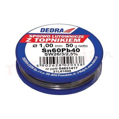 DEDRA Fludor 1.0 mm 50 g Sn60Pb40 foto