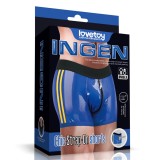 Boxeri Chic Strap-On Ingen Unisex, Wetlook, Albastru, S/M