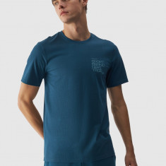 Tricou din bumbac organic cu imprimeu pentru bărbați - verde marin