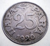 1.034 IUGOSLAVIA YUGOSLAVIA JUGOSLAVIA 25 PARA 1920