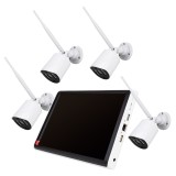 Kit supraveghere video PNI House WiFi663 NVR cu LCD si 4 camere wireless de exterior 3MP, P2P, IP66