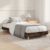 VidaXL Cadru pat fără saltea, stejar fumuriu 75x190 cm lemn prelucrat