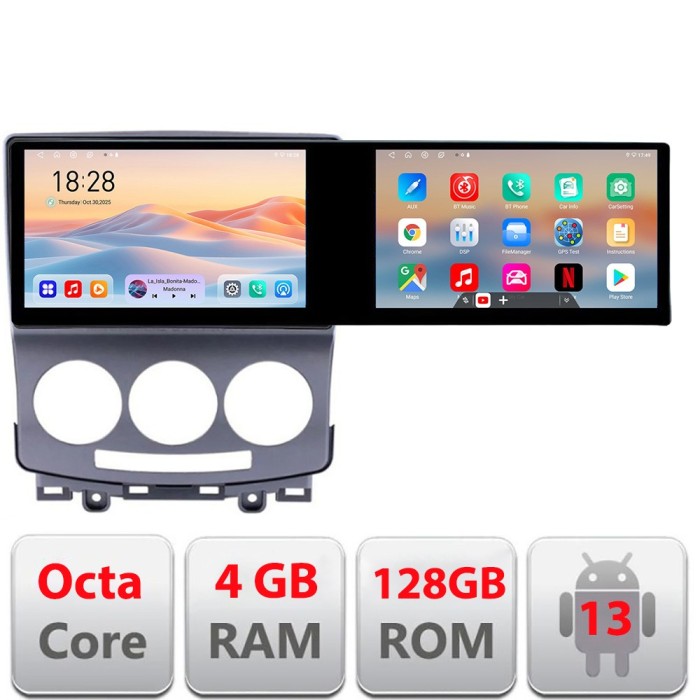 Navigatie Mazda 5 2005-2010 Kit-MZ22 Edotec 2 ecrane 8 core 4+128 21.6 inch Incell android Wifi 5Ghz gps internet Cor CarStore Technology