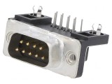 Conector D-Sub 9 Pin Soclu Tată Montare Panou 90&deg; 5A